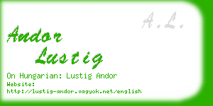 andor lustig business card